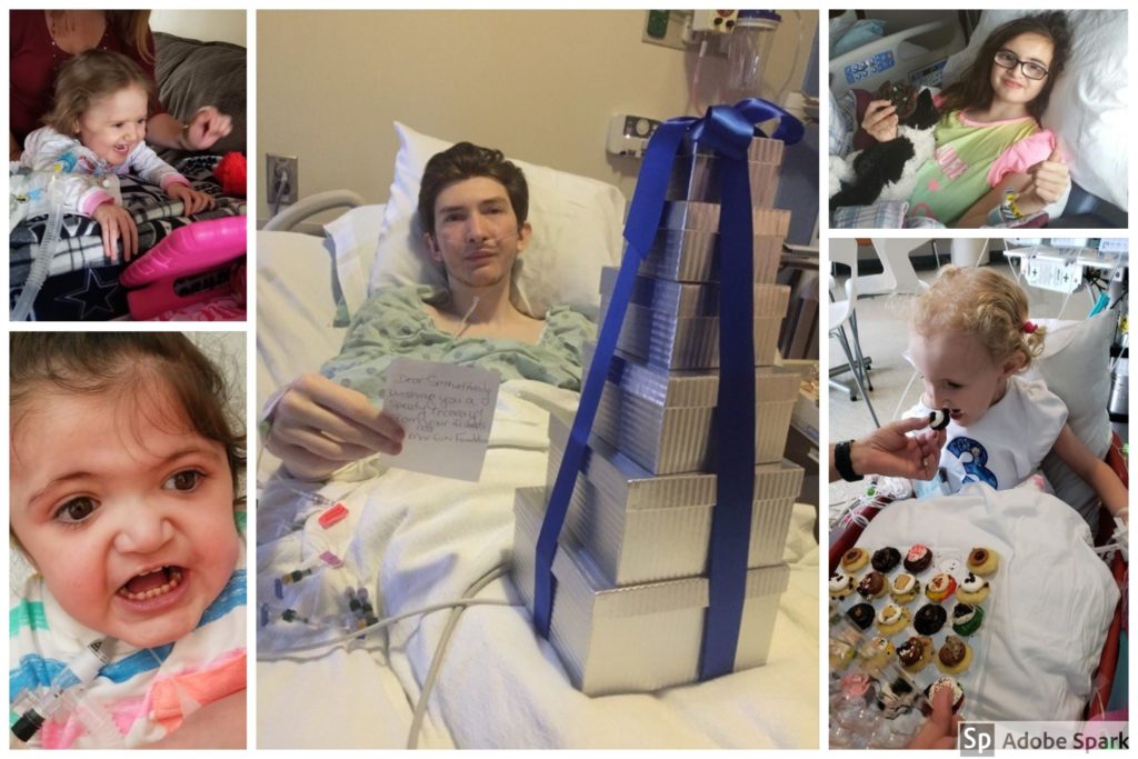 photo collage of children in hospital