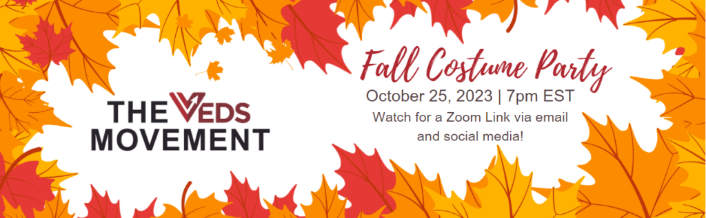 Fall Costume Party banner with event date of October 25, 2023.